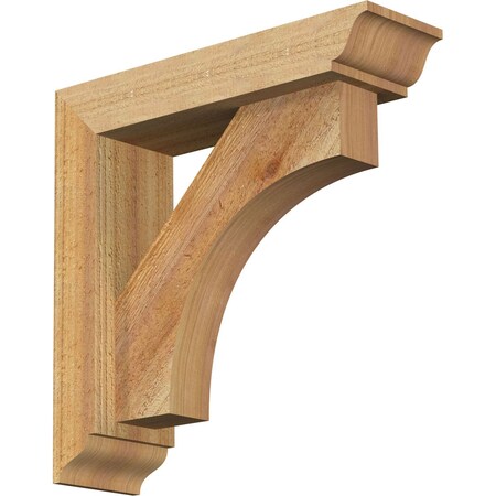 Ekena Millwork Westlake Traditional Rough Sawn Bracket w/ Offset Brace, Western Red Cedar, 4"W x 14"D x 14"H BKT0402X14X14WTL01RWR